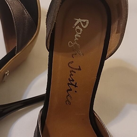 Rough Justice peep toe heels size 37 6us - Picture 4 of 7